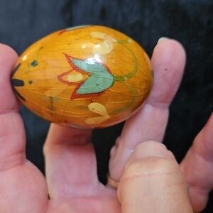 Hand-Painted Orange Decorative Egg